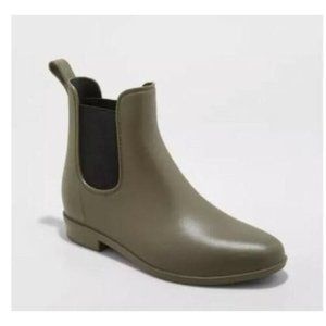 Women's Chelsea Rain Boots - A New Day Waterproof Hunter Green